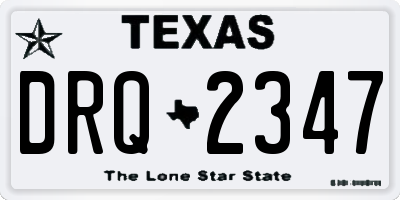 TX license plate DRQ2347