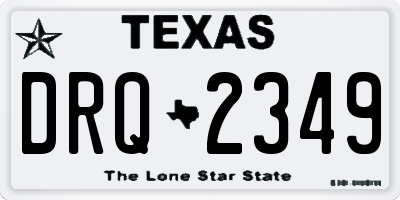 TX license plate DRQ2349
