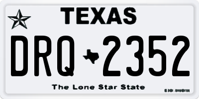 TX license plate DRQ2352