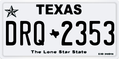 TX license plate DRQ2353