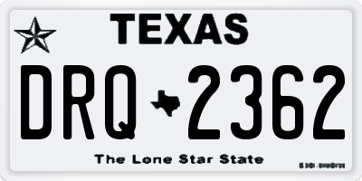 TX license plate DRQ2362
