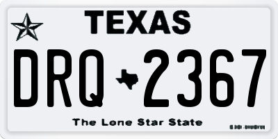TX license plate DRQ2367