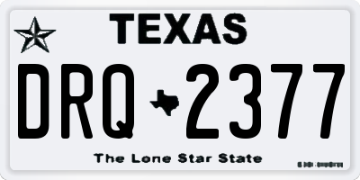 TX license plate DRQ2377