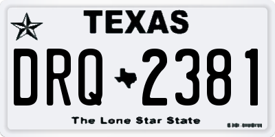 TX license plate DRQ2381