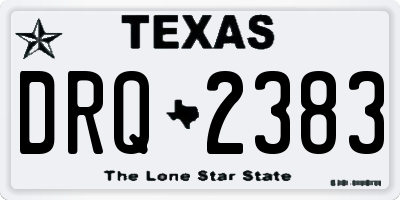 TX license plate DRQ2383