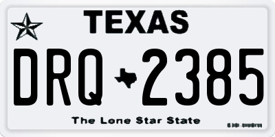 TX license plate DRQ2385