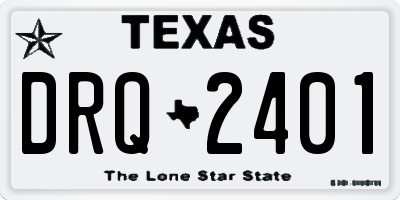 TX license plate DRQ2401