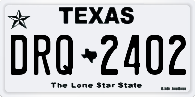 TX license plate DRQ2402
