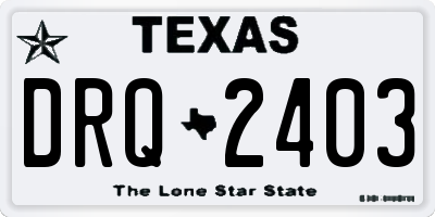 TX license plate DRQ2403