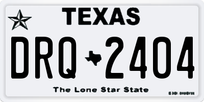 TX license plate DRQ2404
