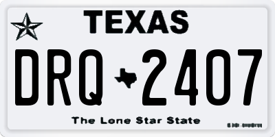 TX license plate DRQ2407