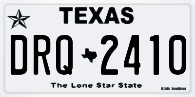 TX license plate DRQ2410