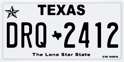 TX license plate DRQ2412