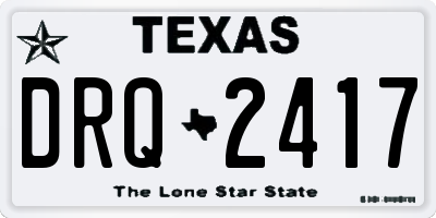 TX license plate DRQ2417