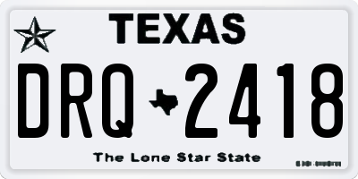 TX license plate DRQ2418