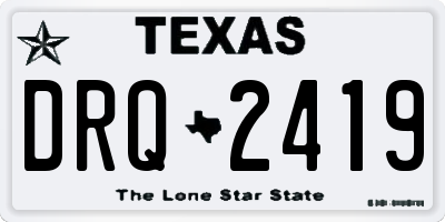 TX license plate DRQ2419