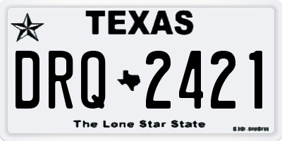 TX license plate DRQ2421
