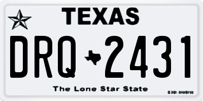 TX license plate DRQ2431