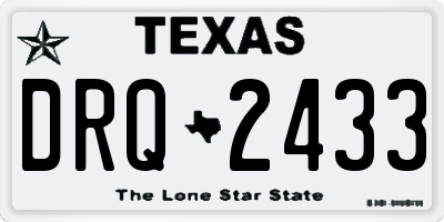 TX license plate DRQ2433
