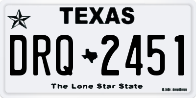TX license plate DRQ2451