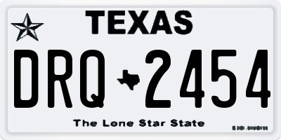 TX license plate DRQ2454