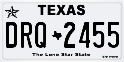 TX license plate DRQ2455