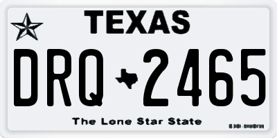 TX license plate DRQ2465