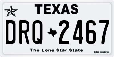 TX license plate DRQ2467