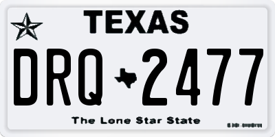 TX license plate DRQ2477