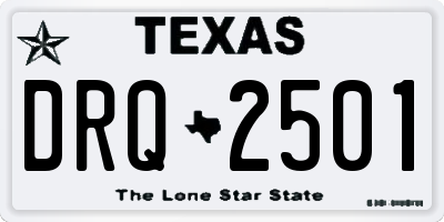 TX license plate DRQ2501