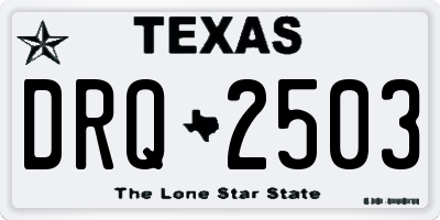 TX license plate DRQ2503