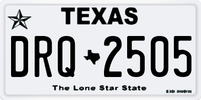TX license plate DRQ2505