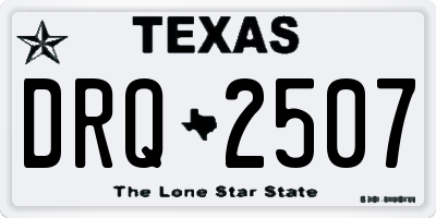 TX license plate DRQ2507