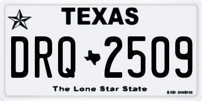 TX license plate DRQ2509
