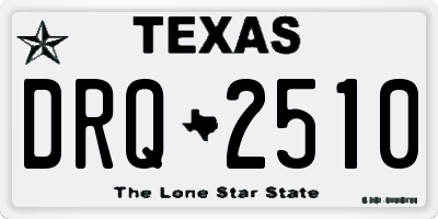 TX license plate DRQ2510