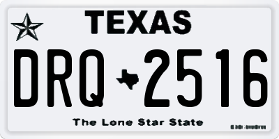 TX license plate DRQ2516