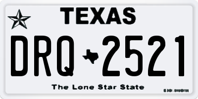 TX license plate DRQ2521