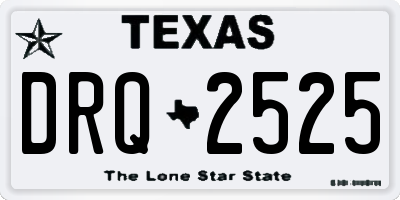 TX license plate DRQ2525