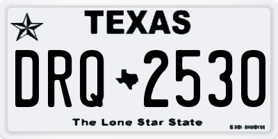 TX license plate DRQ2530