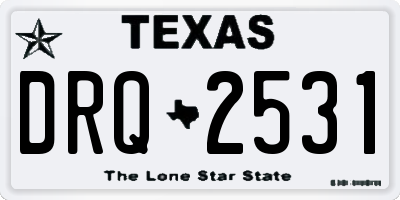 TX license plate DRQ2531