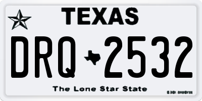 TX license plate DRQ2532