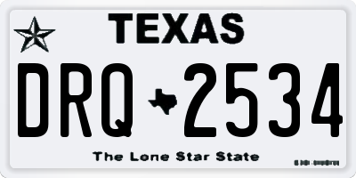 TX license plate DRQ2534