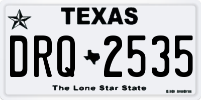 TX license plate DRQ2535