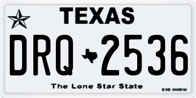 TX license plate DRQ2536