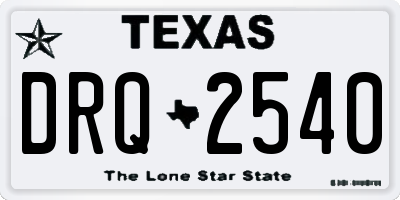 TX license plate DRQ2540