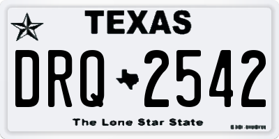 TX license plate DRQ2542