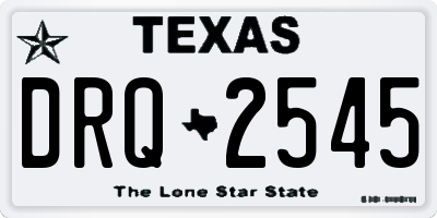 TX license plate DRQ2545