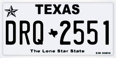 TX license plate DRQ2551