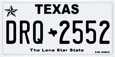 TX license plate DRQ2552