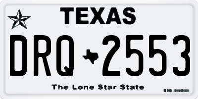 TX license plate DRQ2553